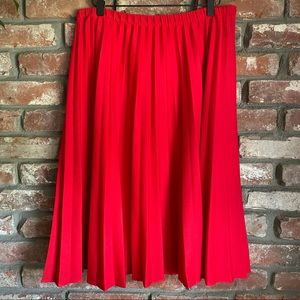 Vicki Wayne’s Vintage Red Pleated Midi Skirt